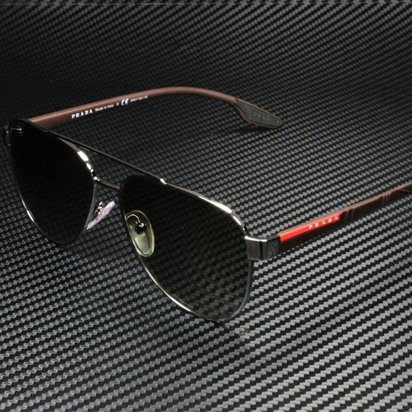 Prada Linea Gunmetal Green Men's Sunglasses - Picture 1 of 5